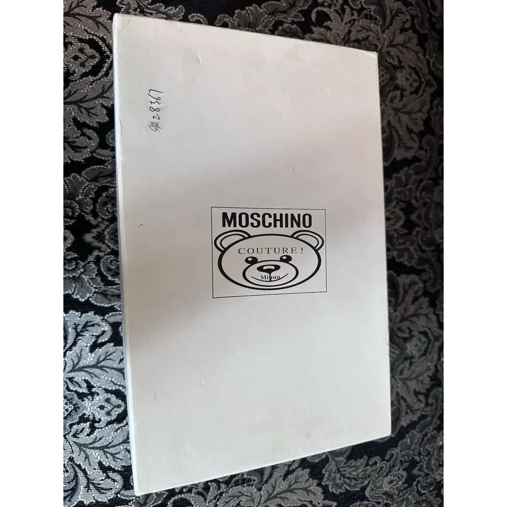 Moschino Shoes Womens 7 Teddy Bear Sneakers White Grey‎ Chunky Designer Mesh Box
